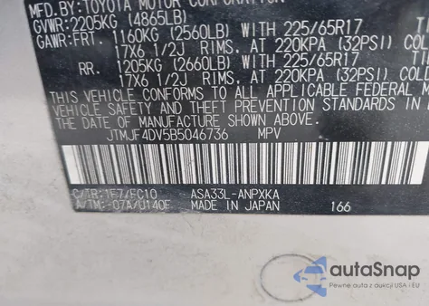 2011 Toyota Rav4 from USA, damaged, VIN JTMJF4DV5B5046736